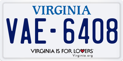 VA license plate VAE6408