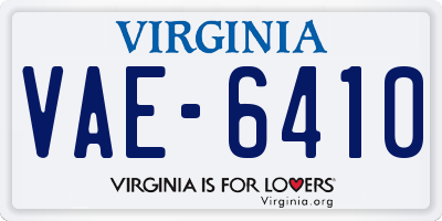 VA license plate VAE6410