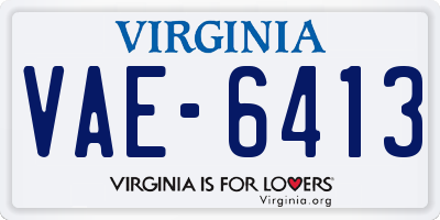 VA license plate VAE6413