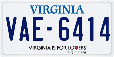 VA license plate VAE6414