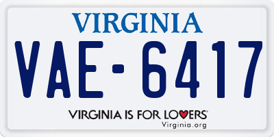 VA license plate VAE6417