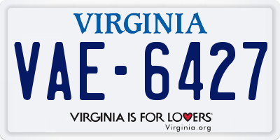 VA license plate VAE6427