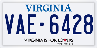 VA license plate VAE6428