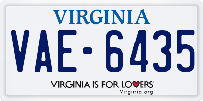 VA license plate VAE6435