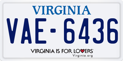 VA license plate VAE6436