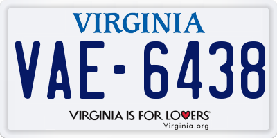 VA license plate VAE6438
