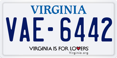 VA license plate VAE6442