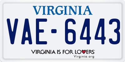 VA license plate VAE6443