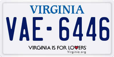 VA license plate VAE6446