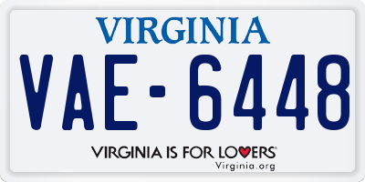 VA license plate VAE6448