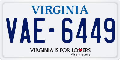 VA license plate VAE6449