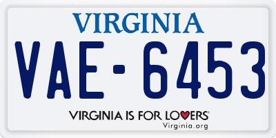 VA license plate VAE6453
