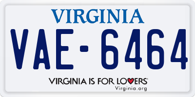 VA license plate VAE6464