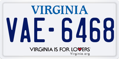 VA license plate VAE6468