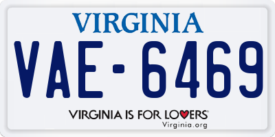 VA license plate VAE6469