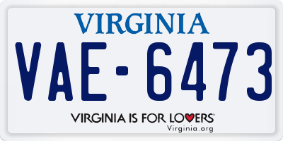VA license plate VAE6473