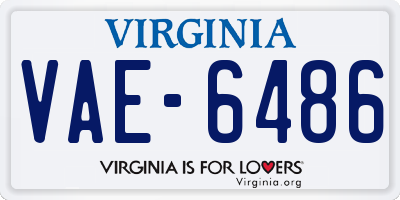 VA license plate VAE6486