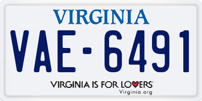 VA license plate VAE6491