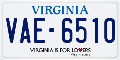 VA license plate VAE6510