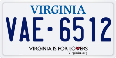 VA license plate VAE6512