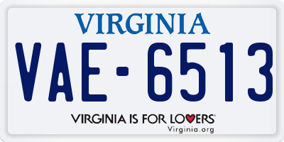 VA license plate VAE6513
