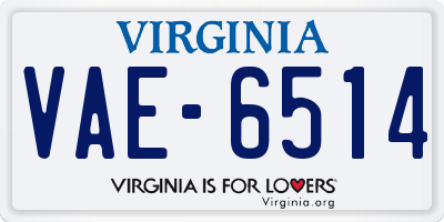 VA license plate VAE6514