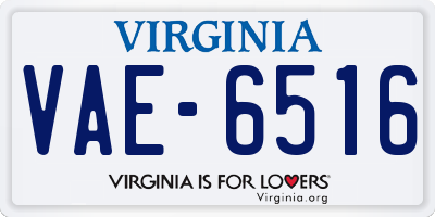 VA license plate VAE6516