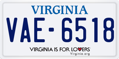 VA license plate VAE6518
