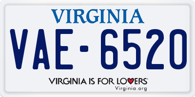VA license plate VAE6520