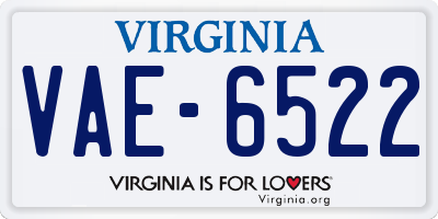 VA license plate VAE6522