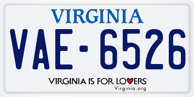 VA license plate VAE6526