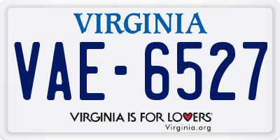 VA license plate VAE6527