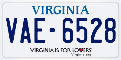 VA license plate VAE6528