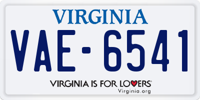 VA license plate VAE6541