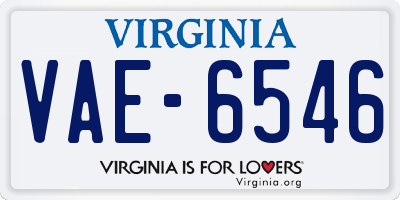 VA license plate VAE6546