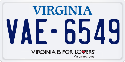 VA license plate VAE6549