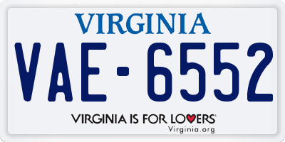 VA license plate VAE6552