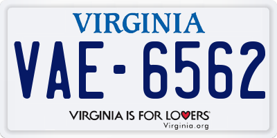 VA license plate VAE6562