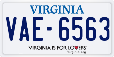 VA license plate VAE6563