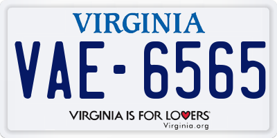 VA license plate VAE6565