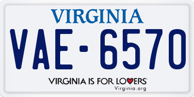VA license plate VAE6570