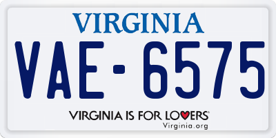 VA license plate VAE6575