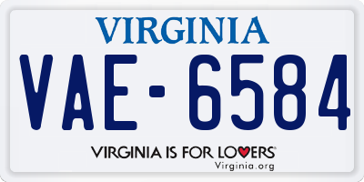 VA license plate VAE6584