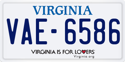 VA license plate VAE6586