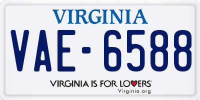 VA license plate VAE6588