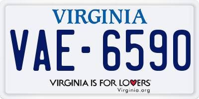 VA license plate VAE6590