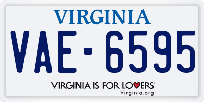 VA license plate VAE6595