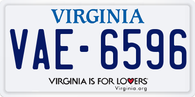VA license plate VAE6596
