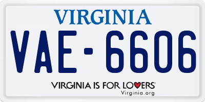 VA license plate VAE6606