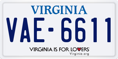 VA license plate VAE6611